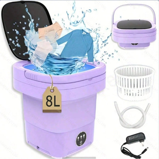 8L Portable Washing Machine, Foldable Washing Machine With Detachable Drainage Basket, Three Modes, Electric Washing Machine, Underwear, Socks, Towels, Baby Clothes, Mother's Day, Festival Gifts