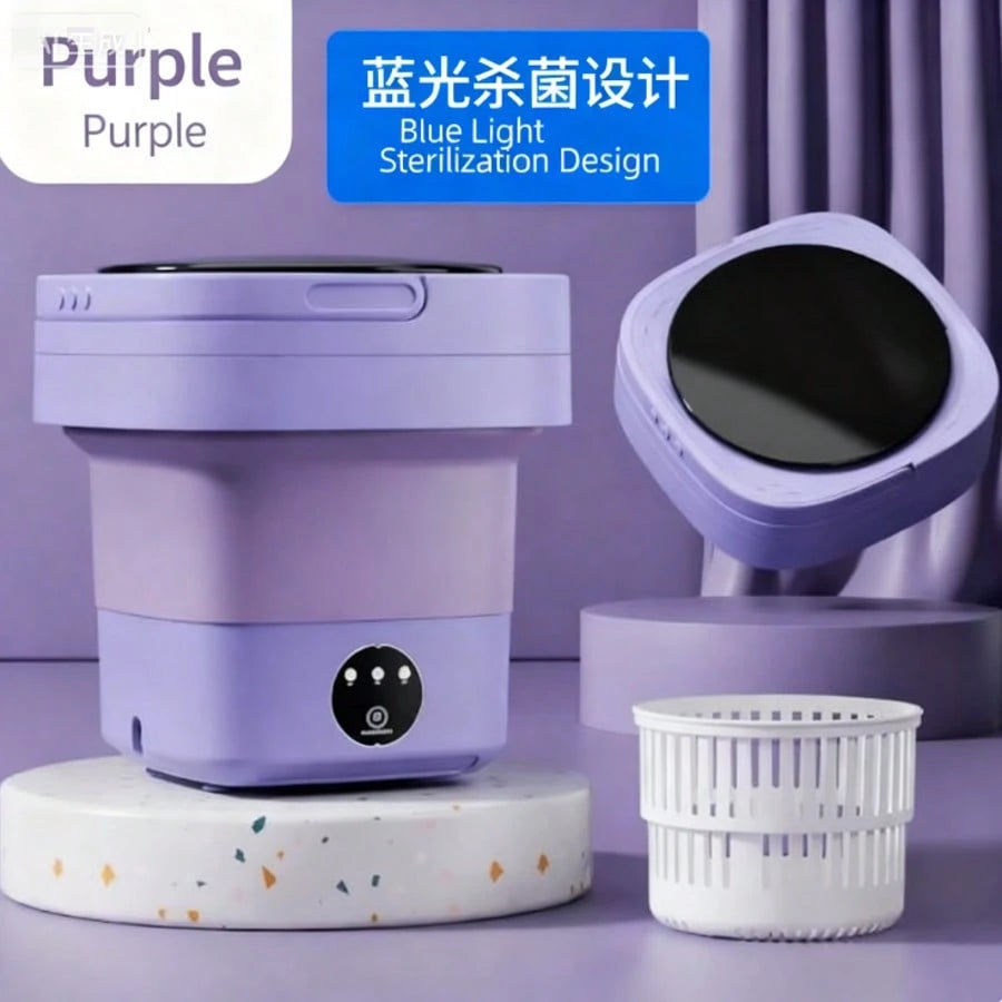 8L Portable Washing Machine, Foldable Washing Machine With Detachable Drainage Basket, Three Modes, Electric Washing Machine, Underwear, Socks, Towels, Baby Clothes, Mother's Day, Festival Gifts