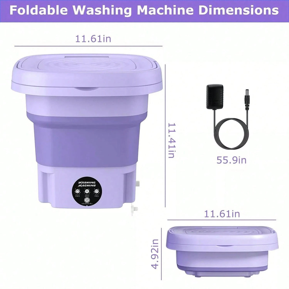 8L Portable Washing Machine, Foldable Washing Machine With Detachable Drainage Basket, Three Modes, Electric Washing Machine, Underwear, Socks, Towels, Baby Clothes, Mother's Day, Festival Gifts