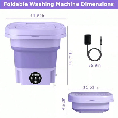 8L Portable Washing Machine, Foldable Washing Machine With Detachable Drainage Basket, Three Modes, Electric Washing Machine, Underwear, Socks, Towels, Baby Clothes, Mother's Day, Festival Gifts