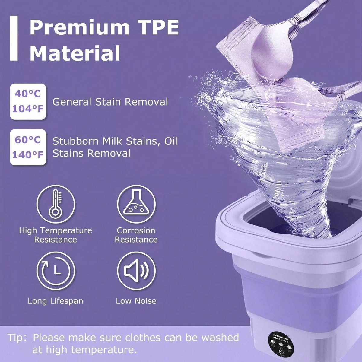 8L Portable Washing Machine, Foldable Washing Machine With Detachable Drainage Basket, Three Modes, Electric Washing Machine, Underwear, Socks, Towels, Baby Clothes, Mother's Day, Festival Gifts