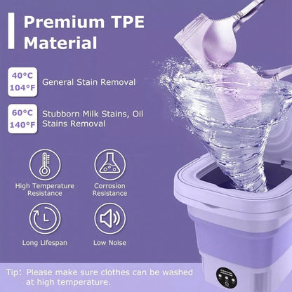 8L Portable Washing Machine, Foldable Washing Machine With Detachable Drainage Basket, Three Modes, Electric Washing Machine, Underwear, Socks, Towels, Baby Clothes, Mother's Day, Festival Gifts