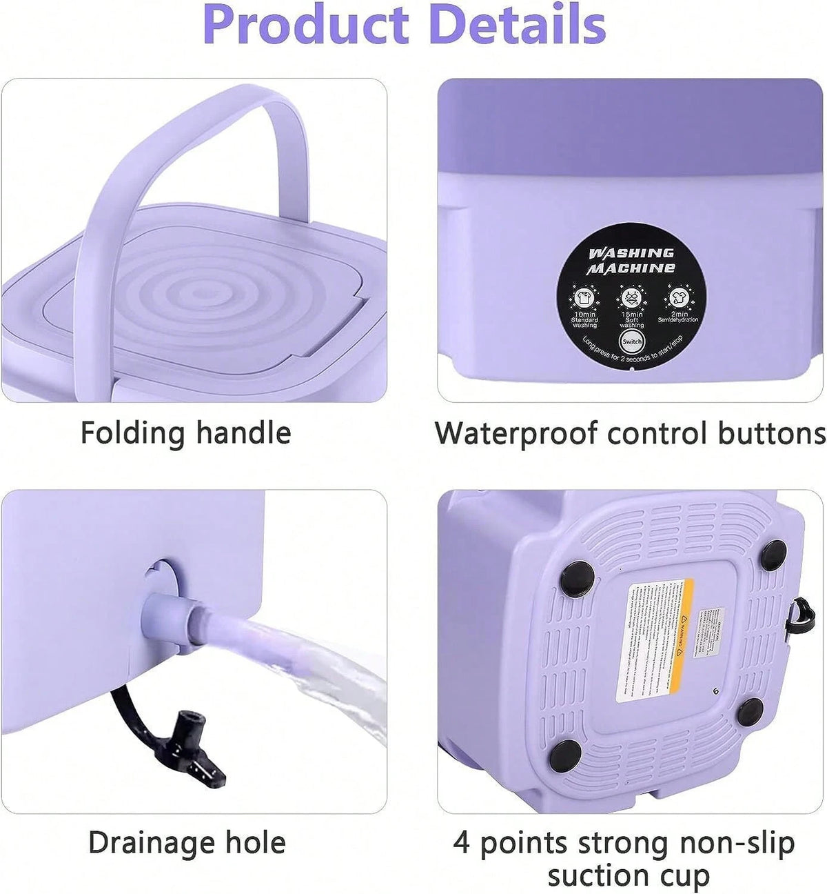 8L Portable Washing Machine, Foldable Washing Machine With Detachable Drainage Basket, Three Modes, Electric Washing Machine, Underwear, Socks, Towels, Baby Clothes, Mother's Day, Festival Gifts