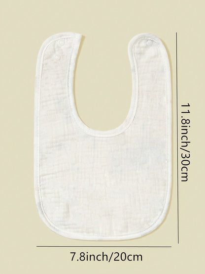 8pcs Baby Bibs, 100% Soft Cotton Muslin Material, Drool Bibs With Adjustable Snap Closure, Essential For Newborns, Boys And Girls