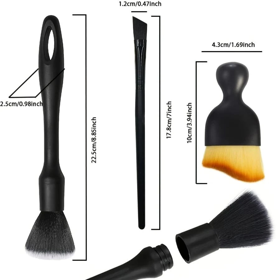 8pcs Car Detailing Brush Set, Suitable For Interior Or Exterior Cleaning, Dust Removal Cleaning Supplies, Air Vents, Wheels, Interior Seats
