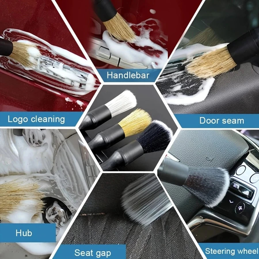 8pcs Car Detailing Brush Set, Suitable For Interior Or Exterior Cleaning, Dust Removal Cleaning Supplies, Air Vents, Wheels, Interior Seats