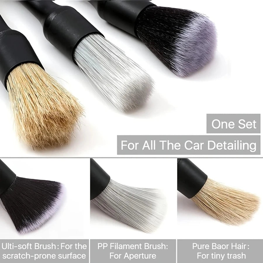 8pcs Car Detailing Brush Set, Suitable For Interior Or Exterior Cleaning, Dust Removal Cleaning Supplies, Air Vents, Wheels, Interior Seats