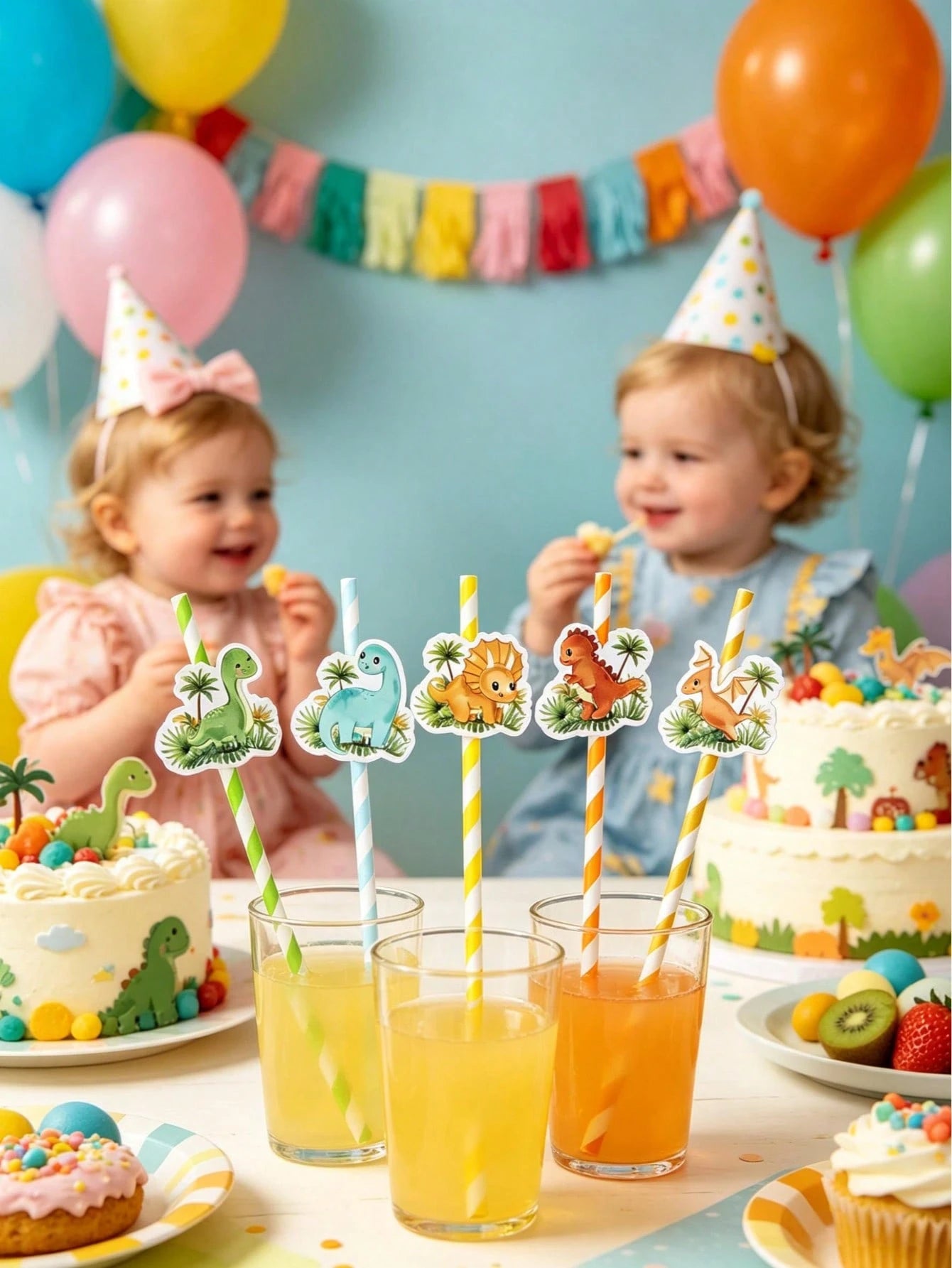 8pcs Cartoon Lion Paper Straws, Jungle Party Disposable Tableware Thin Straws, Fun Straws, Suitable For Cocktails, Juices, Beverages, Coffee, Straight Mouth, Baby Shower Decoration, Baby Baptism, Jung