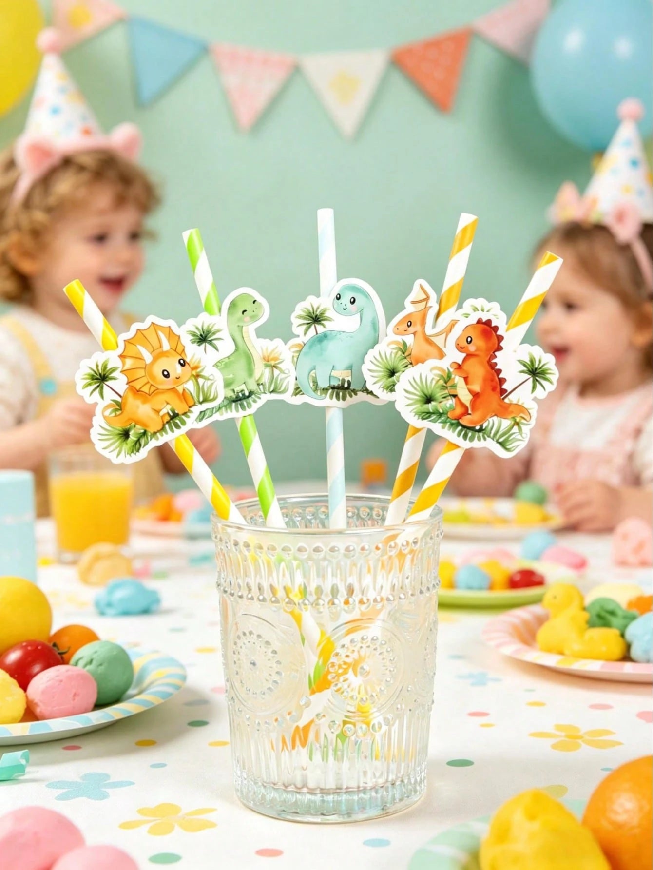 8pcs Cartoon Lion Paper Straws, Jungle Party Disposable Tableware Thin Straws, Fun Straws, Suitable For Cocktails, Juices, Beverages, Coffee, Straight Mouth, Baby Shower Decoration, Baby Baptism, Jung