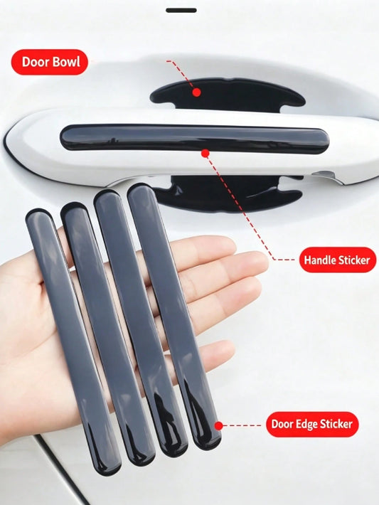 8pcs Epoxy Carbon Fiber Door Handle Protector Film- Anti-Scratch Film Set, Universal Fit, Suitable For Car Exterior Paint Protection| Car Accessories, Car Exterior Accessories, Car Protection Film