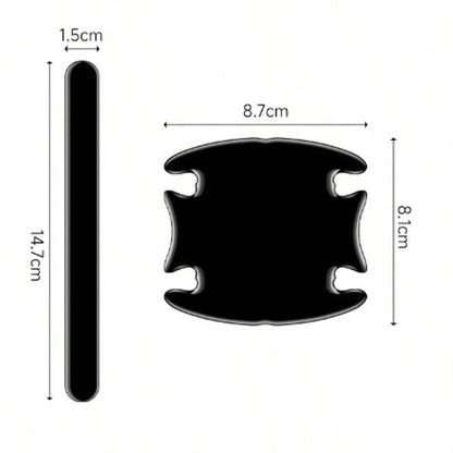 8pcs Epoxy Carbon Fiber Door Handle Protector Film- Anti-Scratch Film Set, Universal Fit, Suitable For Car Exterior Paint Protection| Car Accessories, Car Exterior Accessories, Car Protection Film