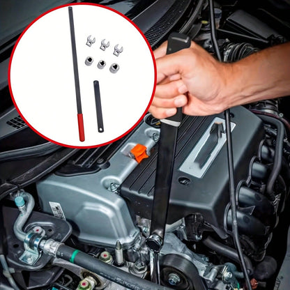 8pcs Professional Automotive Serpentine Belt Tool Set Extension Rod| Inertial Pulley Disassembly Kit, Engine Tension Maintenance Equipment For Automotive Mechanics, Workshop Repair, Car Servicing, Ga