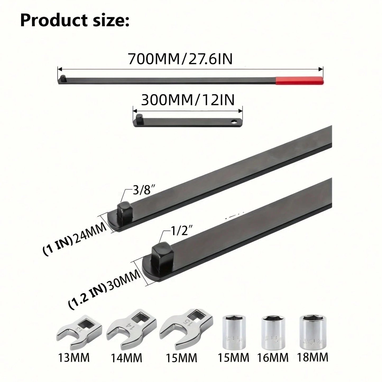 8pcs Professional Automotive Serpentine Belt Tool Set Extension Rod| Inertial Pulley Disassembly Kit, Engine Tension Maintenance Equipment For Automotive Mechanics, Workshop Repair, Car Servicing, Ga
