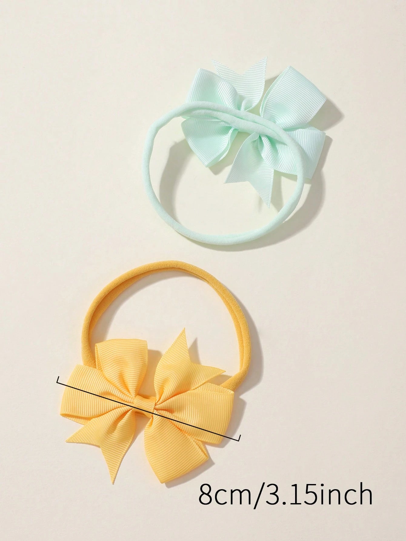 8pcs Solid Color Six-Looped Bowknot Hairbands For Kids Love Valentine