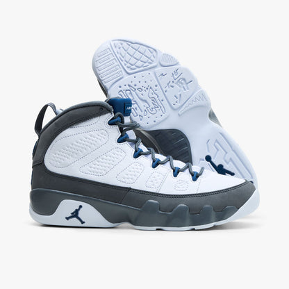 Jordan 9 Retro White / French Blue - Flint Grey