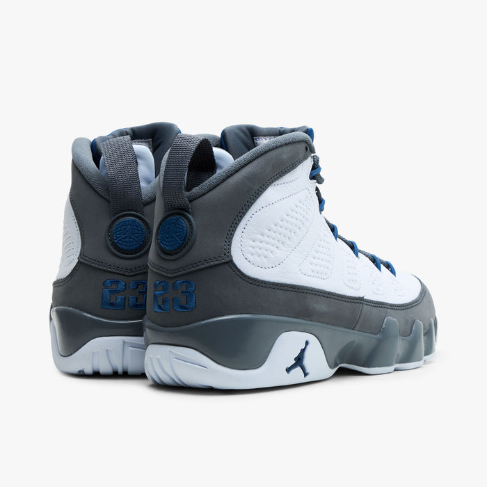 Jordan 9 Retro White / French Blue - Flint Grey