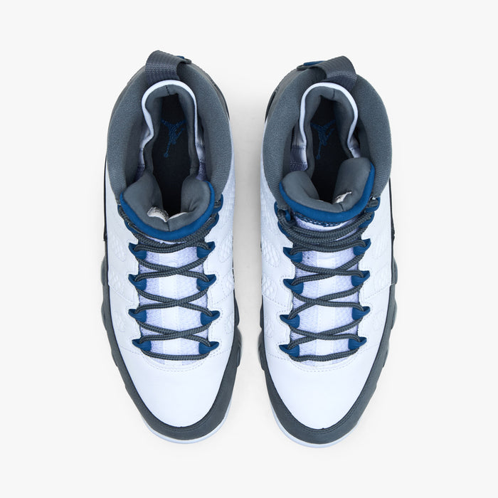 Jordan 9 Retro White / French Blue - Flint Grey
