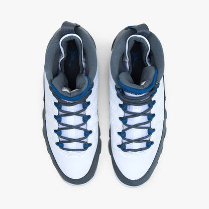 Jordan 9 Retro White / French Blue - Flint Grey
