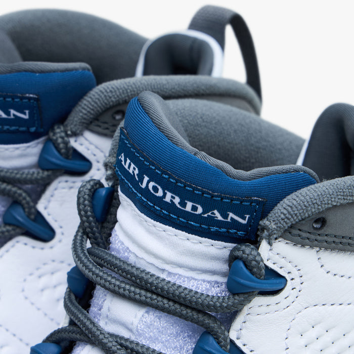 Jordan 9 Retro White / French Blue - Flint Grey