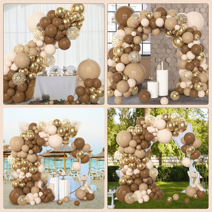90pcs Bronze Gold Balloon Garland Arch Set, Suitable For Baby Shower, Kids Birthday Party Decoration, Foil Sequin Balloons