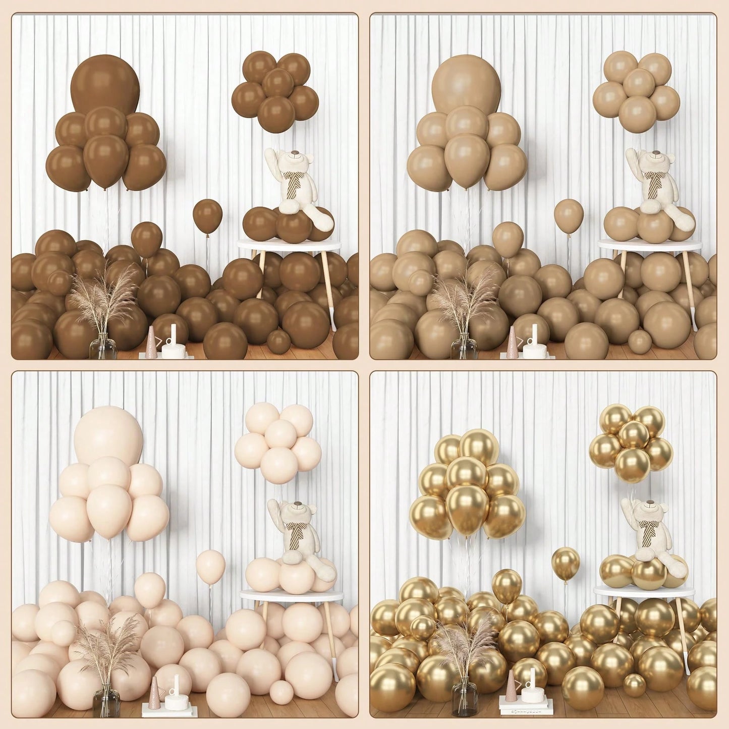 90pcs Bronze Gold Balloon Garland Arch Set, Suitable For Baby Shower, Kids Birthday Party Decoration, Foil Sequin Balloons