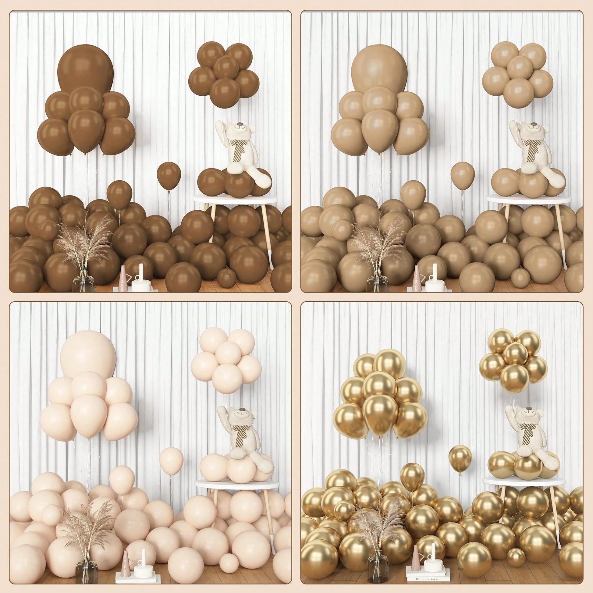 90pcs Bronze Gold Balloon Garland Arch Set, Suitable For Baby Shower, Kids Birthday Party Decoration, Foil Sequin Balloons