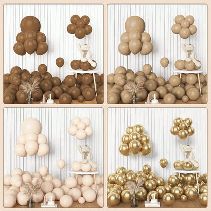 90pcs Bronze Gold Balloon Garland Arch Set, Suitable For Baby Shower, Kids Birthday Party Decoration, Foil Sequin Balloons