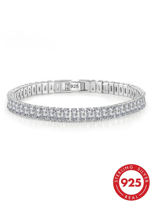 925 Sterling Silver Zirconia Bracelet, Unisex, Minimalist Personalized Handmade, Girlfriend Birthday Gift, Daily Wear