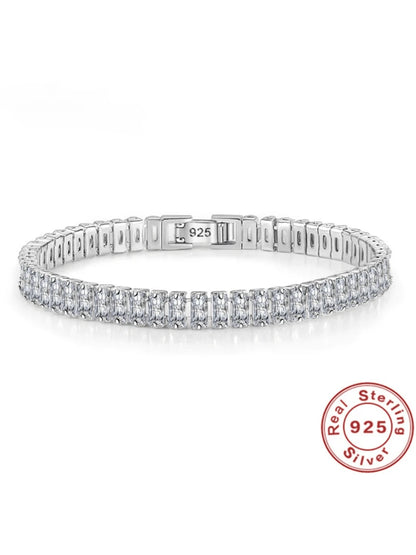 925 Sterling Silver Zirconia Bracelet, Unisex, Minimalist Personalized Handmade, Girlfriend Birthday Gift, Daily Wear