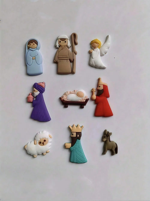 9pcs King Angel Refrigerator Magnetic Sticker Happy Christmas Statue Magnetic Set: For Kitchen Office Whiteboard Locker And Dishwasher, Kitchen Decoration, Home Decoration, Christmas Gift For Friends,