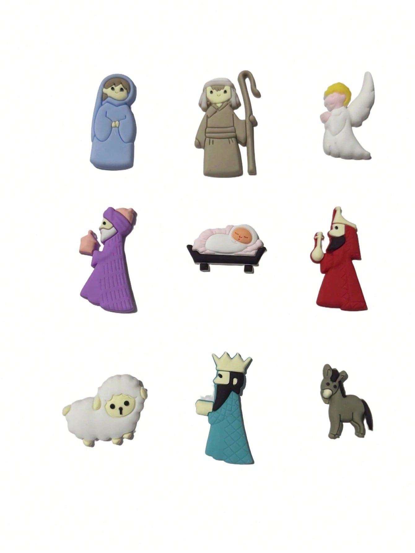 9pcs King Angel Refrigerator Magnetic Sticker Happy Christmas Statue Magnetic Set: For Kitchen Office Whiteboard Locker And Dishwasher, Kitchen Decoration, Home Decoration, Christmas Gift For Friends,