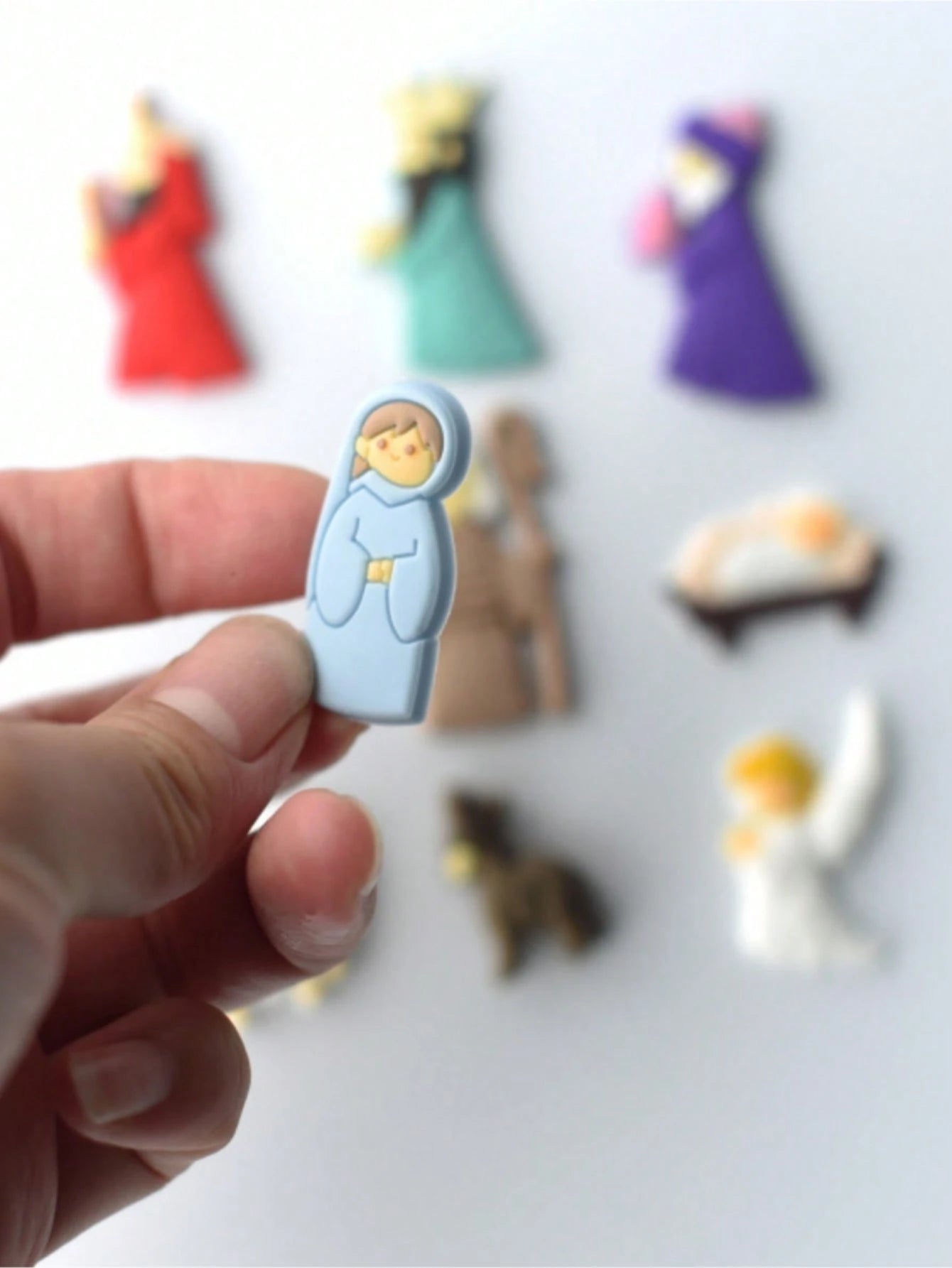 9pcs King Angel Refrigerator Magnetic Sticker Happy Christmas Statue Magnetic Set: For Kitchen Office Whiteboard Locker And Dishwasher, Kitchen Decoration, Home Decoration, Christmas Gift For Friends,