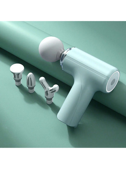 A Portable Electric Fascia Massage Gun, 4 Replaceable Massage Heads, 6-Speed Mode Adjustment, Deep Tissue Impact Muscles, Relieve Muscle Tension, For Body, Back And Neck Massage