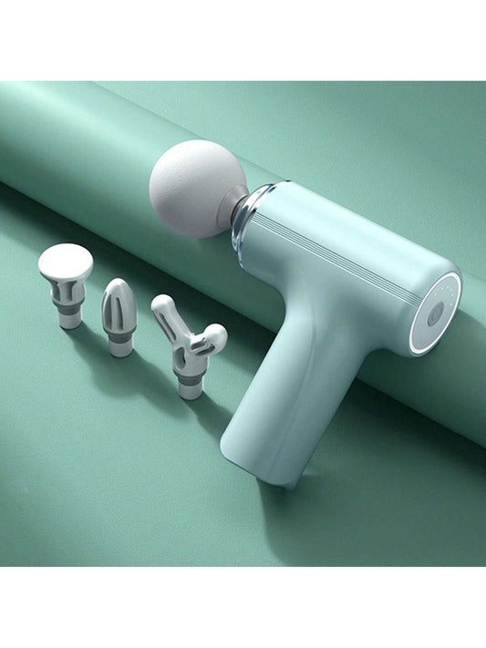 A Portable Electric Fascia Massage Gun, 4 Replaceable Massage Heads, 6-Speed Mode Adjustment, Deep Tissue Impact Muscles, Relieve Muscle Tension, For Body, Back And Neck Massage