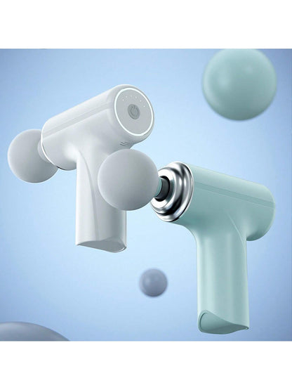A Portable Electric Fascia Massage Gun, 4 Replaceable Massage Heads, 6-Speed Mode Adjustment, Deep Tissue Impact Muscles, Relieve Muscle Tension, For Body, Back And Neck Massage