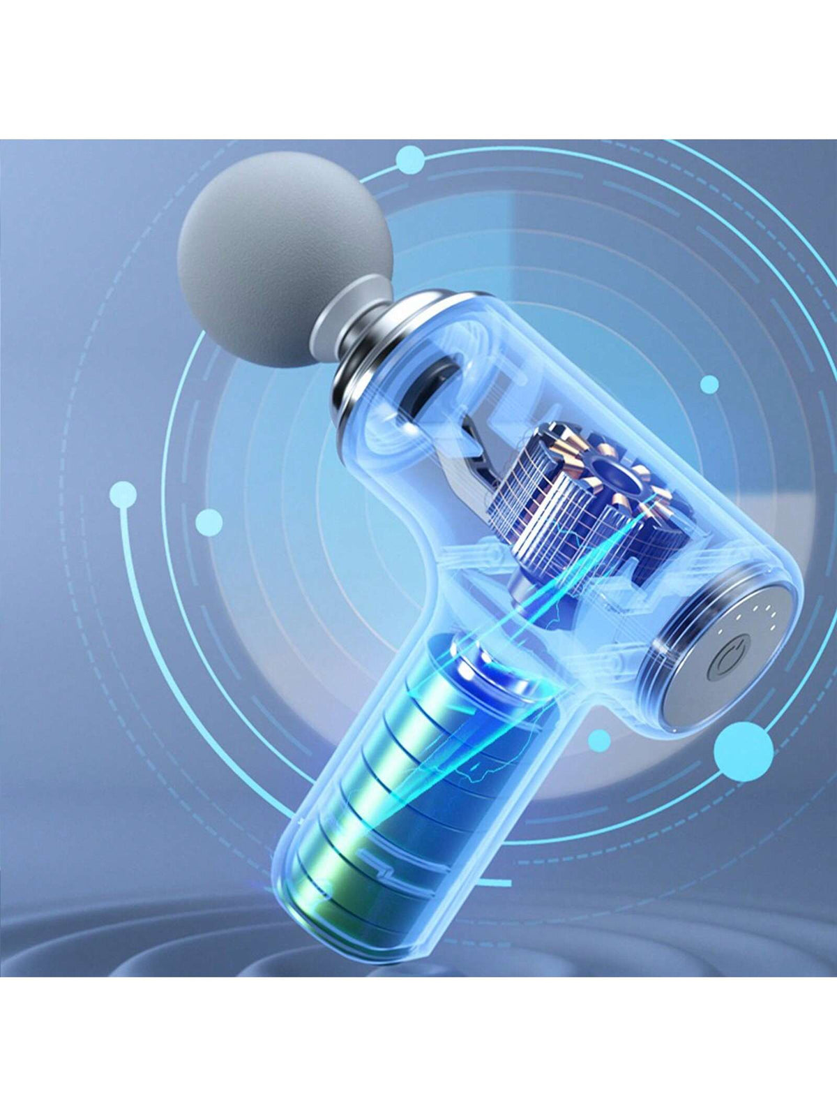 A Portable Electric Fascia Massage Gun, 4 Replaceable Massage Heads, 6-Speed Mode Adjustment, Deep Tissue Impact Muscles, Relieve Muscle Tension, For Body, Back And Neck Massage