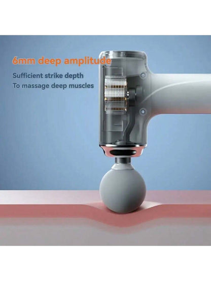 A Portable Electric Fascia Massage Gun, 4 Replaceable Massage Heads, 6-Speed Mode Adjustment, Deep Tissue Impact Muscles, Relieve Muscle Tension, For Body, Back And Neck Massage