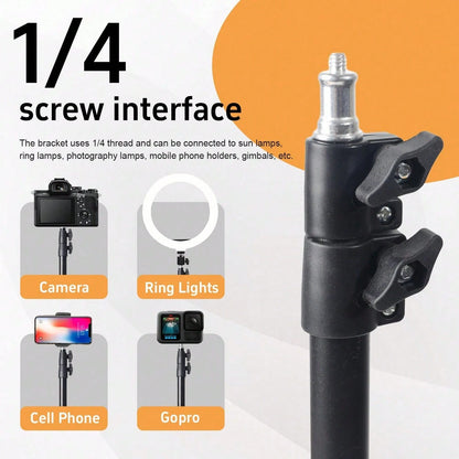 A Set Of 10-Inch LED Ring Light Set/Multi-Function Fill Light, With 63-Inch Adjustable Triangle Bracket And A Universal Phone Clip, USB Power Supply, LED Ring Light 3 Colors Can Be Switched, Flexible