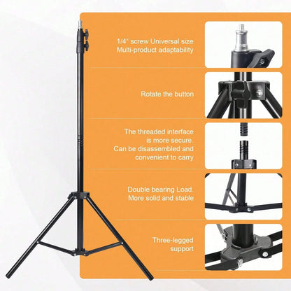 A Set Of 10-Inch LED Ring Light Set/Multi-Function Fill Light, With 63-Inch Adjustable Triangle Bracket And A Universal Phone Clip, USB Power Supply, LED Ring Light 3 Colors Can Be Switched, Flexible