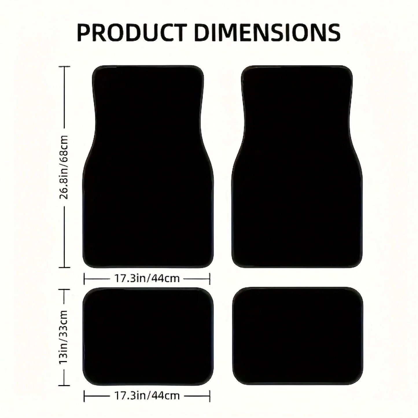 A Set Of 4 Universal Car Floor Mats, Suitable For Cars, SUVs, And Trucks.These Durable Polyester Carpets Can Protect Your Vehicle's Interior All Year Round.The Street-Punk Design Enhances The Driving