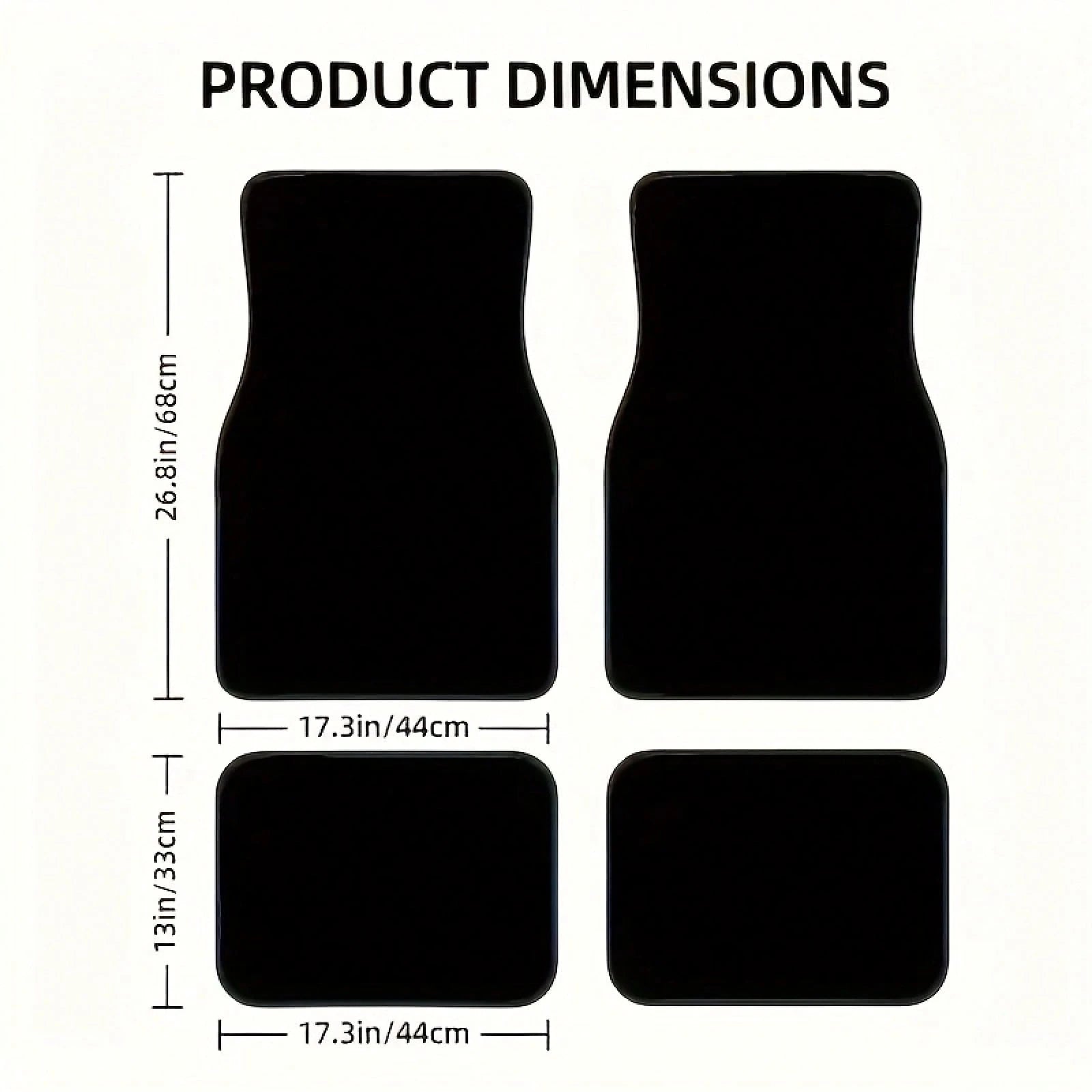A Set Of 4 Universal Car Floor Mats, Suitable For Cars, SUVs, And Trucks.These Durable Polyester Carpets Can Protect Your Vehicle's Interior All Year Round.The Street-Punk Design Enhances The Driving