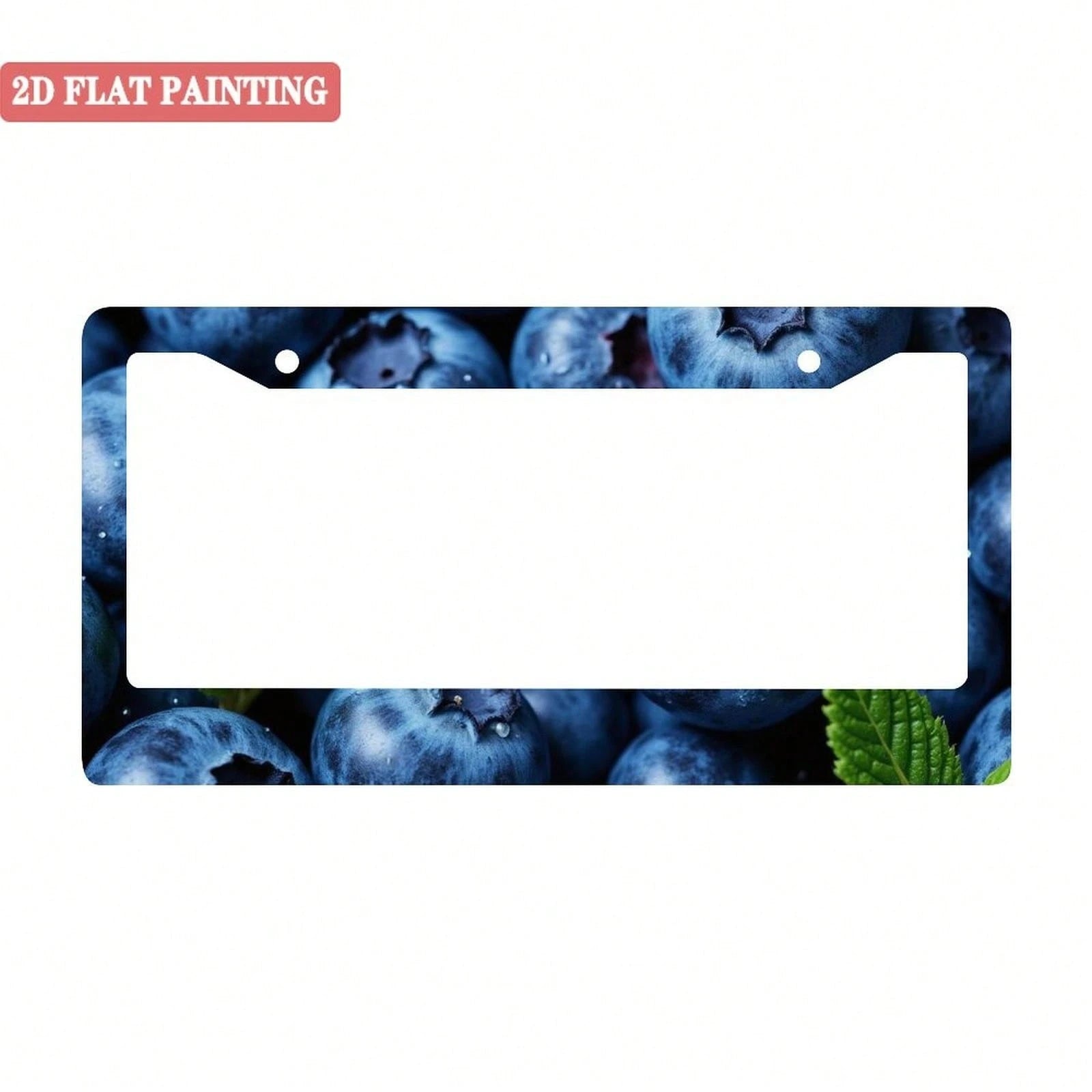 A Single Blueberry-Patterned License Plate Frame, Personalized License Plate Holder, Colorful License Plate Frame, Fun License Plate Holder, Front License Plate Bracket, Cute Car Accessory, Universal