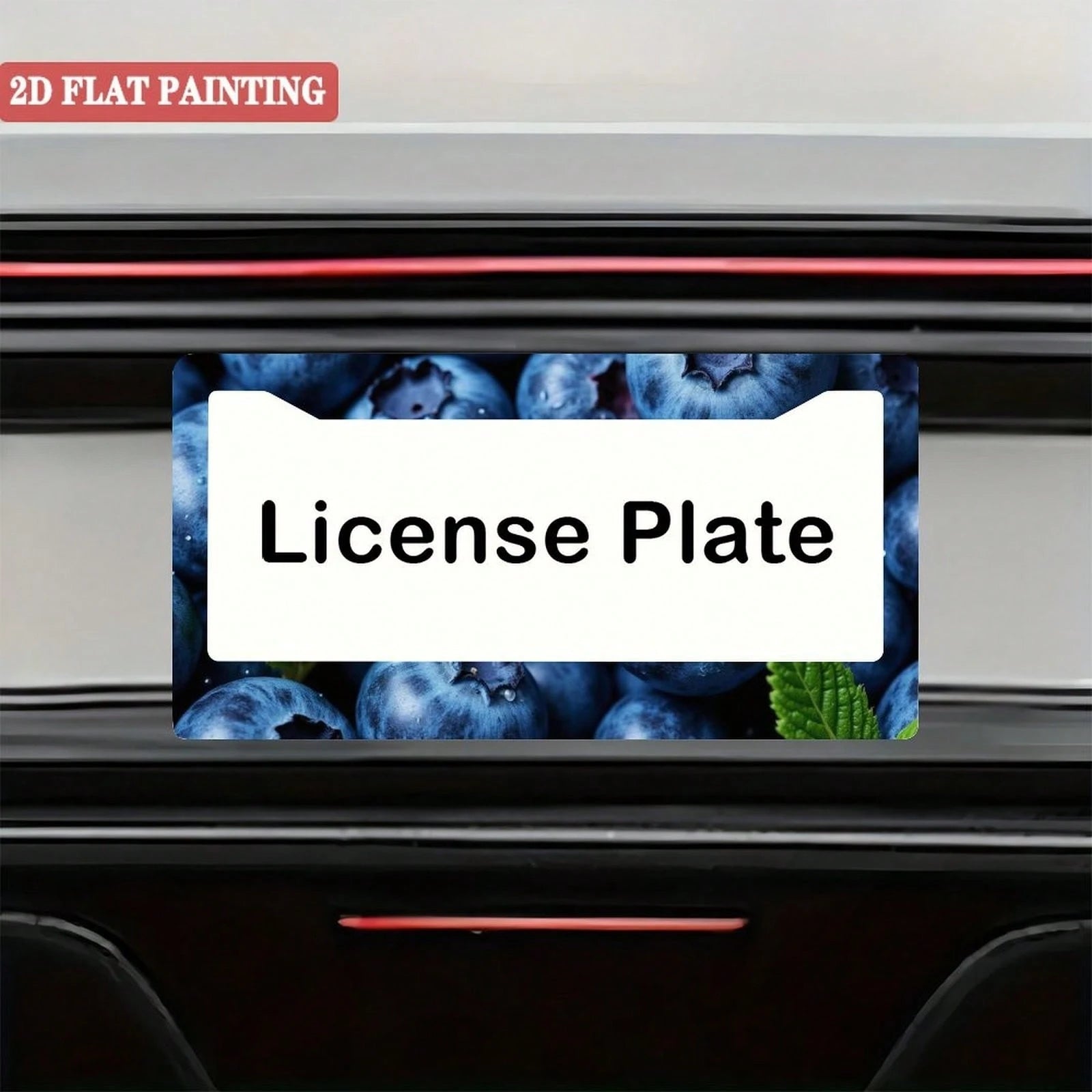 A Single Blueberry-Patterned License Plate Frame, Personalized License Plate Holder, Colorful License Plate Frame, Fun License Plate Holder, Front License Plate Bracket, Cute Car Accessory, Universal