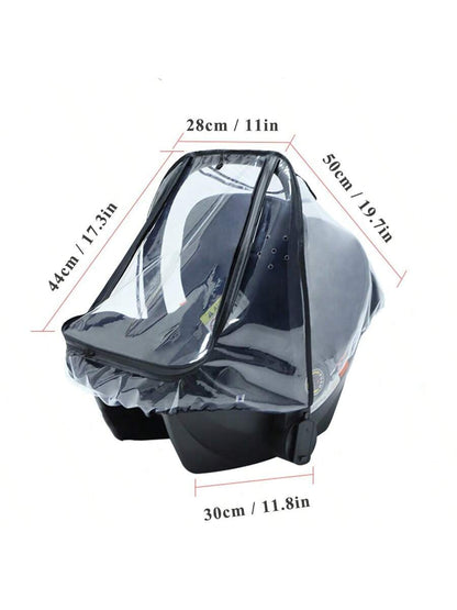 A Transparent Rain Cover For Baby Carrier, Stroller And Car Seat