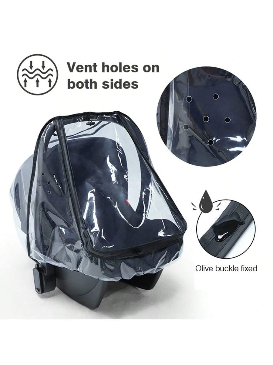 A Transparent Rain Cover For Baby Carrier, Stroller And Car Seat