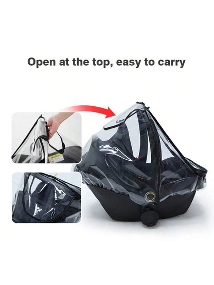 A Transparent Rain Cover For Baby Carrier, Stroller And Car Seat