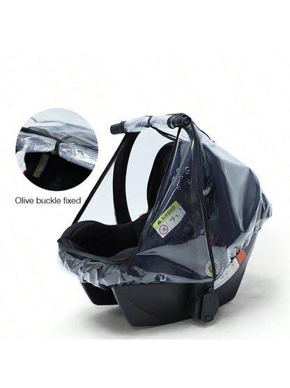 A Transparent Rain Cover For Baby Carrier, Stroller And Car Seat