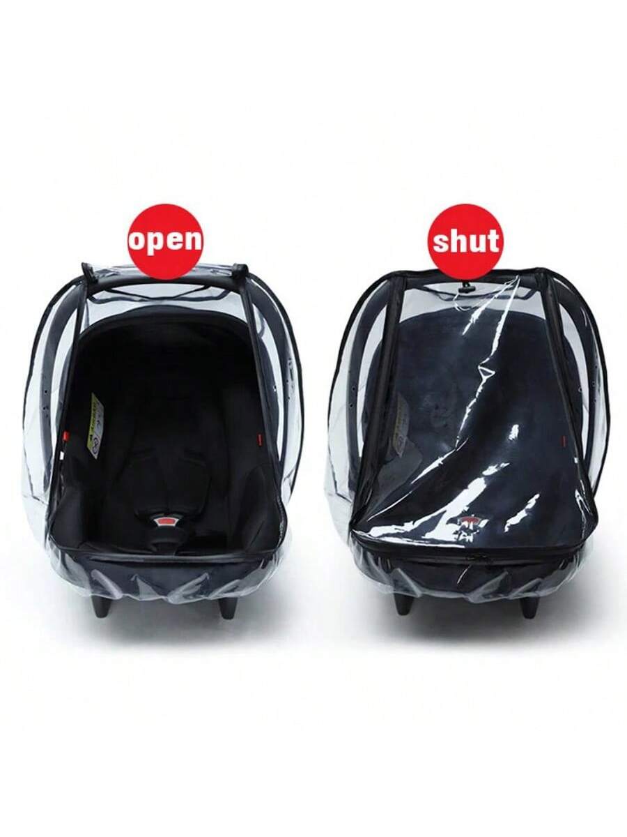 A Transparent Rain Cover For Baby Carrier, Stroller And Car Seat