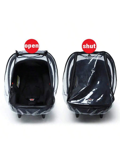 A Transparent Rain Cover For Baby Carrier, Stroller And Car Seat