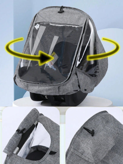 A Transparent Rain Cover For Baby Carrier, Stroller And Car Seat